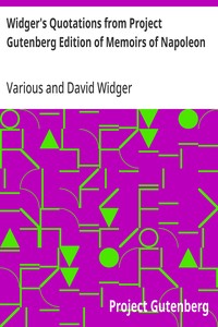 Capa de Widger's Quotations from Project Gutenberg Edition of Memoirs of Napoleon