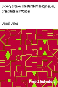 Capa de Dickory Cronke: The Dumb Philosopher, or, Great Britain's Wonder
